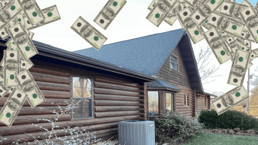 Most log home restorations require a good savings to get them completed.